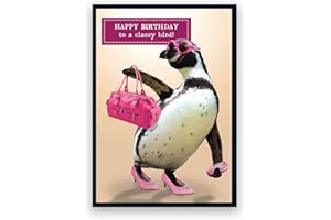 Pigment - Animal Antics - Classy Bird - Friend Birthday Card - Birthday Cards for Women - Birthday Card Daughter - SC Certified - Made in the UK
