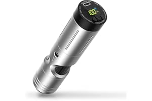 EZ TATTOO EZ Bezprzewodowa Maszyna do Tatuażu - 6 Uderzeń 2.5mm-4.0mm Pióro do Tatuażu z Baterią o Pojemności 2000mAh Pistolet do Tatuażu Rotacyjnego dla Profesjonalne Zaopatrzenie dla Tatuażu (P3 Srebrny)