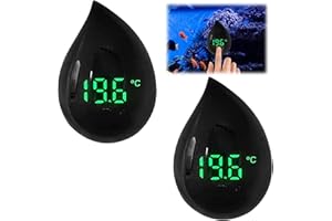 DELAMIYA 2 termometri per acquario, con display digitale a LED, mini termometri per acqua, con touch screen, sensore di temperatura ad alta precisione, per acquario, acqua dolce, pesce e rettili