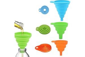 BANJIABB 3 Stück faltbarer Silikontrichter für Küche und Bier - zusammenklappbar für Öl, Flüssigkeiten und Übertragung