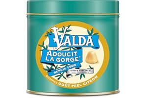 Valda Gommes Sans Sucres avec Edulcorants - Goût Miel Citron - Adoucit la gorge* - 140 g