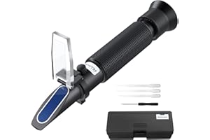 ALLmeter Refractómetro de Salinidad Escala Dual 0-100‰ 1.000-1.070，Refractómetro Portátil de Mano de Nivel de Sal con ATC para Acuarios Agricultura Piscina Privada