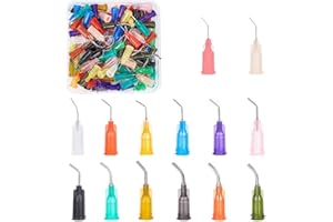 zalati Blunt Tip Dispensing Needle 140pcs Synthetische stumpfe Nadel mit Luer Lock für Kleber Tinten Nachfüllen mit Kunststoff Halter