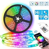 【Control Ialámbrico Wi-Fi】Toma el control completo de tu iluminación con descargue la Aplicación "Magic Home Pro"(WiFi de 2.4Ghz). Las tiras de luces inteligentes se pueden controlar y monitorear de forma remota con su teléfono desde cualquier lugar y en cualquier momento. La aplicación es compatible con todos los tipos de teléfonos inteligentes, sistemas Android / IOS.
