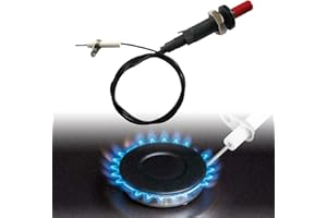 RAKIUTY Kit de Encendedor Piezoeléctrico para Gas,Encendedor de Chispa Piezoeléctrico,Botón de Encendedor Chispa Gas Universal,con 1M Cable y Pin de Encendido,para Barbacoas de Gas,Plancha de Gas,Estufa a Gas