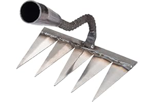 Bavokon Râteau Scarificateur,Râteau À Main pour Le Jardinage,Portable Désherbage,Jardinage,Désherbage Râteau Désherbage,Râteau en Acier Au Carbone pour Scarifier,cultiver Et Raciner Robuste