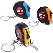 3 Mini Mètres Rubans 1M Avec Porte-clés - Métal Rétractable - Mesure Métrique Et Pouces - Multicolore
