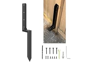 ANTUREBAY Fence Post Repair Kit Heavy Duty Steel Fence Post Repair Stakes 1 Pack, Ground Spike for Tilted/Broken Wood Fence Post or Mailbox (1)