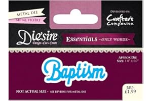 Crafter's Companion Diesire-Essentials Only Words-Baptism, Metal, 6.3 x 9.7 x 0.1 cm
