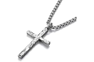 YADOCA Silber 925 Kreuz Kette Herren - Oxidierter Sterling Silber Kreuz Anhänger mit Edelstahl Panzerkette Vintage Einzigartige Halskette Kreuzkette Silberkette für Herren Damen