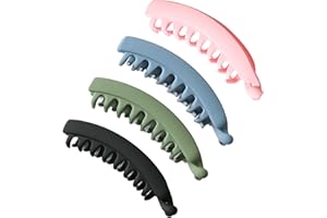 RAROUYI 4 Pcs Clips De Pelo De Banana, Clip De Plátano Múltiple Para Mujeres, Clip De Garra Grande De Cabello Grueso, Trenza De Cola De Caballo, Accesorios Para El Cabello Femenino Regalo