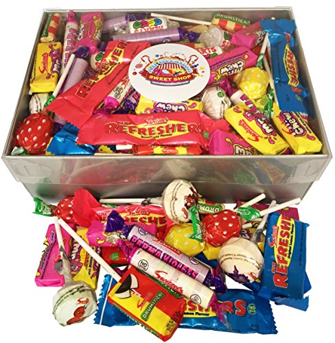 WRAPPED Retro Sweets Selection Gift Box! Clear Lid Box Brimming (OVER 1KG) Of Your Favourite Wrapped Old-Fashioned Sweets! PERFECT GIFT this Christmas.