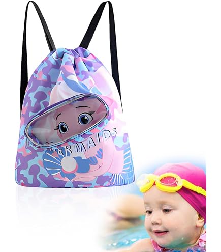AUNGKWANG sac Piscine Enfant Garçons Nageant Étanche Avec Compartiments, Idéal Pour Piscine, Plage, Camping, Vacances