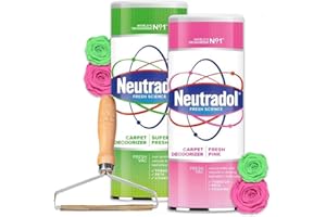 PACKPIONEER Shake and Vac Carpet Freshener Powder for Odor Elimination & Freshness| Neutradol Fresh Science & Superfresh Carpet Deodorizer Bundle – 350g Each + Manual Lint Remover