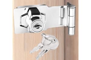 ZiYuya Cerradura de pestillo en ángulo recto de 90°, cerradura de bisagra de puerta con cierre de llaves, cerraduras de bisagras para puertas, pestillos negros de bloqueo para puertas correderas de