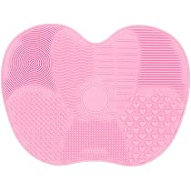Solustre Make-Up Pinsel Reinigungsmatte Mit Saugnapf – Silikon Pad Pink, Rund, Für Einfache Pinselreinigung