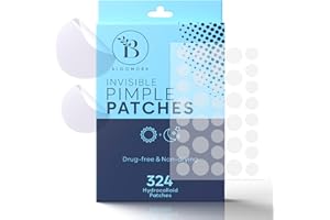 BLOOMORA Unsichtbare Pickel Patch (324 Stück), Hydrokolloid Pflaster für Akne, Pimple Patches für das Gesicht, Acne Patch, Anti Pickel Patches, Pickel Pflaster (Größen S/L)