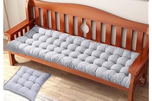 Waigg Kii Cuscino per panca da giardino in cotone, spesso 8 cm, 2 o 3 posti, per panca da giardino rettangolare, per dondolo per interni ed esterni (120 x 40 cm, grigio)