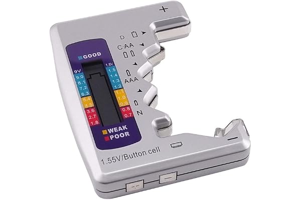 Batteri Testare Checker Sju Typ av Batteri C AA AAA D N 9V (6F22) och 1.55V Batterier