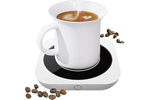 DOUBLECARE Podgrzewacz do filiżanek, 36 W, elektryczna płyta grzewcza z trzema ustawieniami temperatury (do 176°F/80°C), podgrzewacz do napojów do herbaty, wody/mleka