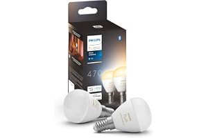 Hue White Ambiance Smart LED-lampa, E14, 2-pack | Varmvit och kallvitt ljus, 2 200-6 500K, Zigbee & Bluetooth, smart