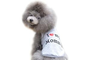 Ducomi Pets Love T-Shirt pour Chien et Chat en Coton - T-Shirt D'été pour Petits et Moyens et Chiots - Vêtements Chihuahua, Caniche et Races Toy (XS, Mommy Grey)