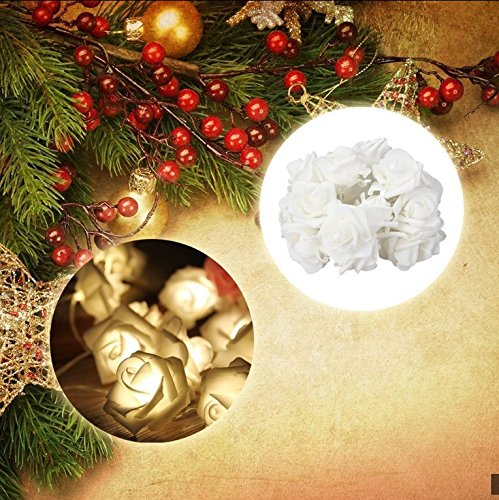 Blumen LED Lichterkette 20 LED Rosen Lichterkette Batteriebetrieben Innen Im Freien Beleuchtung für Garten Rasen Bar Verein Hochzeit Valentinstag Weihnachten Schlafzimmer Innendekoration - 6