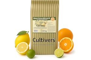 CULTIVERS Abono Cítricos Ecológico NPK 10 kg Hierro Magnesio Calcio Azufre 50% Materia Orgánica 34% Ácidos Húmicos | Fertilizante Orgánico para Limoneros Naranjos Mandarinos