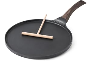 SENSARTE Nonstick Platt Panna 30cm, Pannkaka stekpanna med spridare, Schweizisk beläggningar Stekpanna platt, Induktionskompatibel pan, Pannankakspanna, PFOA-Fri