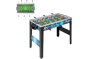 Maxmass 41’’ Football Game Table, Freestanding Foosball Games with 18 Realistic Players, 2 Balls, 2 Manual Scorers, 2 Kick-off Holes, 2 Goal Boxes, Wooden Soccer Arcade Game for Gatherings Party