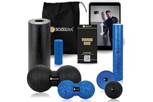 BOZEERA | Balles de Massage | Set de 7 | Balles Massage | Boule de Massage Pied | Point de Déclenchement, Entraînement, Récupération | Balle de Massage avec Vidéo, Poster & Sac