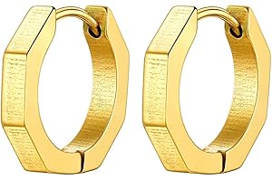 GoldChic Jewelry Huggie Earrings For Men, 316L Stainless Steel Unisex Stylish Spike Earring Studs, Small Hoop Punk Ear Jewellery For Hip Hop Rapper