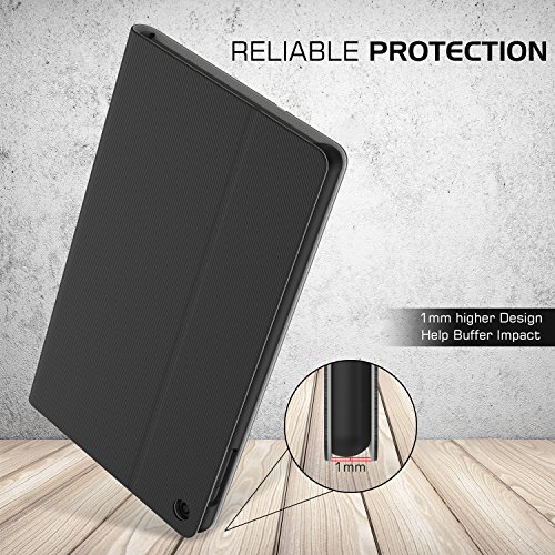 MoKo Hülle für All-New Amazon Fire HD 8 Tablet (7th Generation – 2017 Modell) – Stoßfest Ledertasche Schutzhülle mit Auto Sleep/Wake up Funktion, Standfunktion und PC Bumper für das neue Fire HD 8 2017 & Fire HD 8 2016, Schwarz - 6