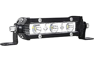 ‎SKYWORLD SKYWORLD Einreihige LED-Lichtleiste 4 Zoll 15 W Low Profile Ultradünner, dünner Mini-Scheinwerfer am Grill Vorne Hinten Stoßstange Rückfahrleuchte für LKW ATV UTV SUV 4X4 4WD Trailer