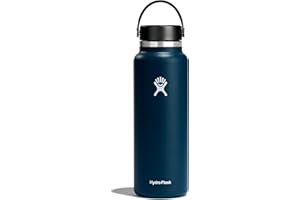 Hydro Flask Izolowana próżniowo butelka na wodę ze stali nierdzewnej ze szczelną zakrętką Flex oraz proszkową powłoką, Indigo, 1180ml (40oz)