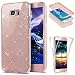 Produktbild EMAXELERS Galaxy S6 Edge Plus Hülle Bling Glitzer Full-Body 360 Coverage Protective TPU Silikon Front Back Rundum Double Beidseitiger Schutz für Samsung Galaxy S6 Edge Plus,Rose Gold Glitter Full TPU