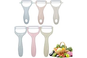 BITEFU 6pz pelapatate ceramica antiruggine sbuccia patate professionale, peeler pelaverdure multifunzione pela per patate carote e verdure frutta，4 colori
