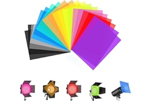 ELEGANCE-GO Farbfolien Gel Farbfilter Filter,20 Blatt 10 Farben Transparente Farbfolien Fotografie A4 Transparenter Farbfilm Farbfolien für Scheinwerfer für Lesehilfen Lampe Scheinwerfer Foto Studio LED