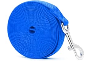 ONESAVE Extra Long Dog Training Lead Strong Leash Large Recall Line Walking Heavy Duty (65ft (20 Metres), Royal Blue)