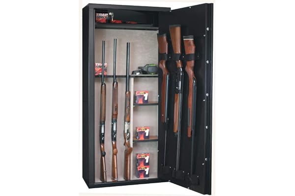 Infac Safe SD14 Armoire Forte pour Armes en Acier | 11 Armes avec Lunette + 3 dans la Porte | Coffre intérieur | Etagères Amovibles | Serrure à clé