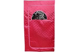 XDAILUYYDS Saunazelt für Zuhause, Tragbare Dampfsauna 9 Stufen Einstellbare Temperatur mit Dampfer für Entspannung, Zur Förderung Der Durchblutung (Rot)