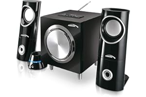 Audiocore AC790 2.1 Système d'enceintes multimédia 15 W (R.M.S.) Haut-Parleur Caisson de Basses Bluetooth Radio AUX Lecteur de Carte SD USB