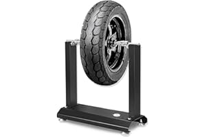 Froadp Équilibreuse pour Roues de Moto avec Cône de Centrage Réglable Machine à équilibrer les Jantes avec Niveau à Bulle Intégré et Pieds de Support Equilibreuse pour Moto et Scooter (40x19x50cm)