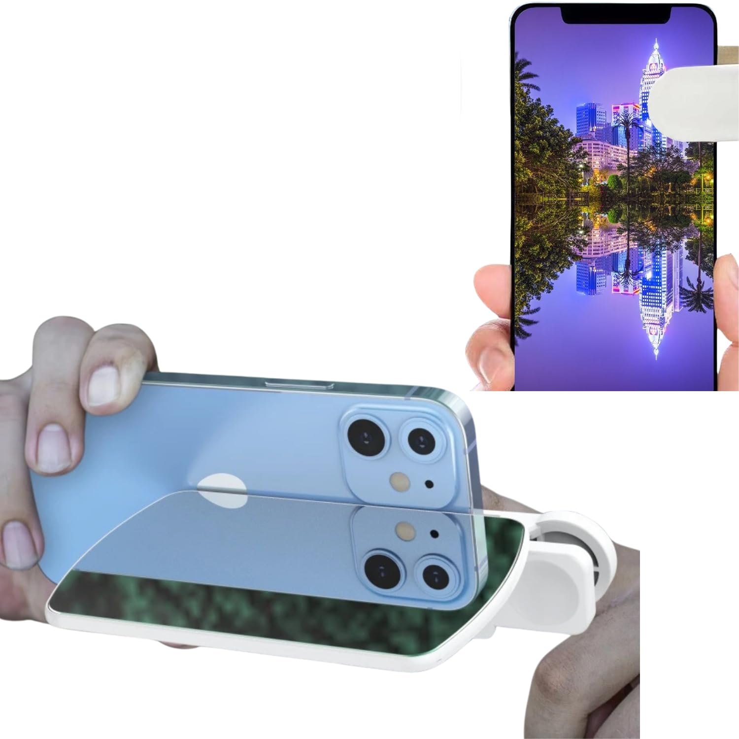 KickZu Smartphone Camera Mirror Reflection Clip kit, vlogging Mirror Phone, Sky Real Mirror Reflection Creative Photography, HD Glass Phone Shooting Reflection Mirror for Outdoor Travel Photography