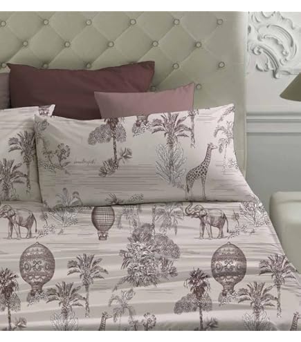 Laura Biagiotti - Completo letto Lenzuola Matrimoniale Maxi in Cotone, Lenzuola Matrimoniali Due Piazze Con Sotto e Federe Lora Rosa