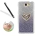 Produktbild Galaxy A5 2017 Strass Hülle,Silikon Handyülle für Samsung Galaxy A5 2017 Silikon,Leeook Kreative Schön Ultra Dünn Luxus Shiny Zurück Case Cover mit Diamant Strass Liebe Herz Ring Halter Halterung Handyhülle Schutzhülle Weich Glänzend Gradient Farbe Fall-Abdeckung Backcover Tpu Bumper Gürtel Standfunktion Hülle Cover Tasche für Samsung Galaxy A5 2017 + 1 x Schwarze Eingabestift-Ring,Blau+Silber
