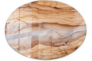 Wallfluent Dekorplatten ⌀ 100 cm Sicherungsblech Fleckenbeständigkeit Wasserdicht Schutz vor Kontamination Glatte Oberfläche Polierte Kanten Installationswerkzeuge - Naturholz mit Harz