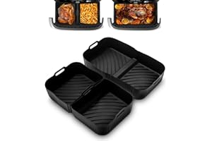SOBEAU Frytkownica na gorące powietrze, forma silikonowa, akcesoria do Ninja AF500EU Foodi FlexDrawer, akcesoria Foodi do Ninja AF500EU, 3-silikonowe formy (1 x 10,4 l, 2 x 5,2 l), można myć w zmywarce,