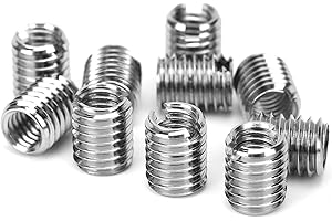 BORDSTRACT 10 Pezzi Inserti Filettati Dado Riduzione Interno M6*1.0 esterno M8*1.25 lungo 10mm Acciaio Inossadabile Hardware Fastener Conversione Filo Strumento Kit per Inserto Riparazione Dado