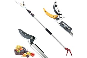 FLORA GUARD 1.4-3m Extendable Long Reach Pruner - Long Reach Pole Saw, Telescopic Fruit Picker, Long Reach Telescopic Tree Pruner - Lightweight Tree Trimmers